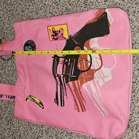 Loop Htf Andy Warhol Pink Guns Graphic Art Tote Bag - Picture 2 of 11